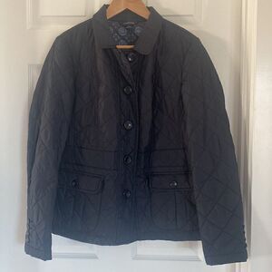 Lands’ End Women’s Navy Blue Quilted Jacket Size S (6-8)